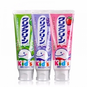 日本花王防蛀补钙护齿木糖醇儿童牙膏草莓味70g（安全可吞咽）