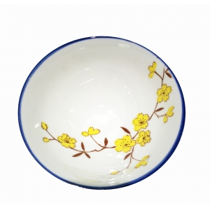 韩国手绘梅花碗黄