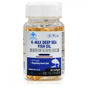 美国进口康麦斯（K-Max）深海鱼油软胶囊辅助降血脂调节三高保健品20粒