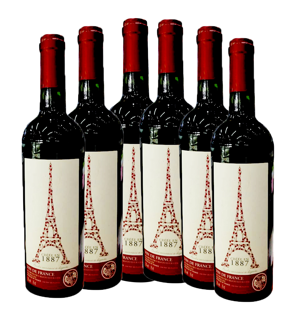 法国埃弗尔铁塔红葡萄酒750ml*6瓶装