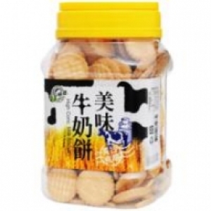 台湾安心味觉牌罐装美味牛奶饼干320g(酥脆可口）
