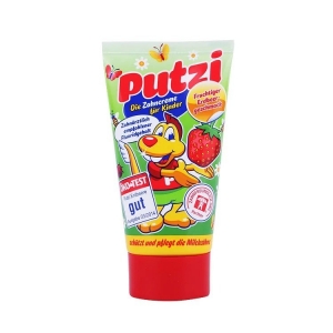 德国进口Putzi/朴滋草莓味儿童防蛀牙膏50ml 1-7岁（可吞咽/防蛀）