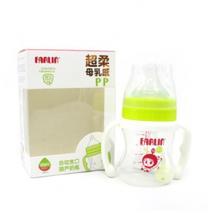 台湾Farlin华林贝比宽口径PP自动奶瓶母乳感140ml(0-3岁2孔）