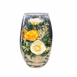 泰国永生花圆柱形花瓶白