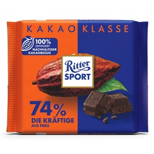 德国瑞特SPORT74％秘鲁系列浓醇黑巧克力100g