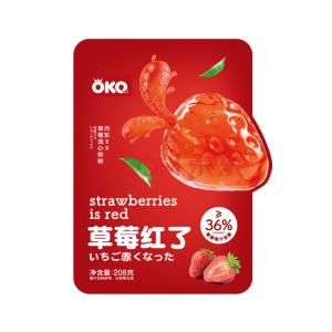 OKQ草莓红了草莓味流心软糖128g