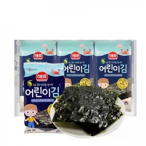 韩国海牌菁品童趣橄榄油传统海苔15g